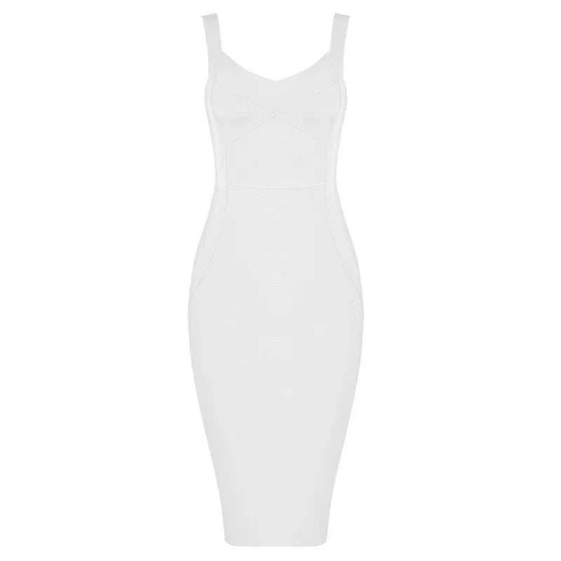 Elegant Sleeveless Rayon Bandage Bodycon Dress for Women - Image 8