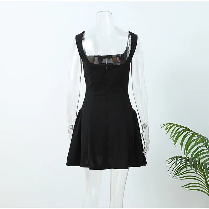 Stylish Backless A-line Mini Dress with Ruffles - Image 12