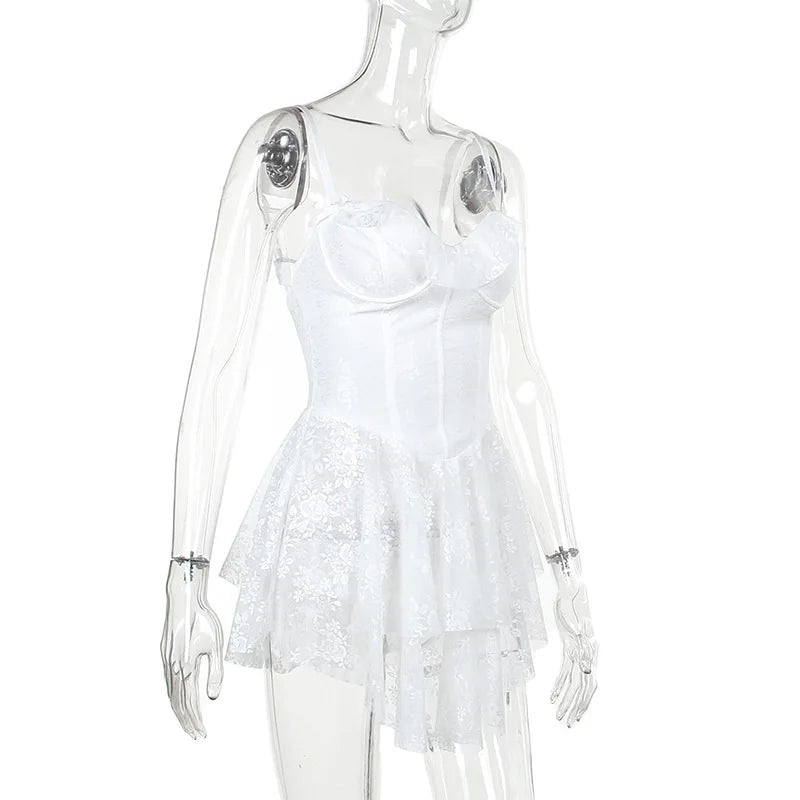 Seductive Ruffled Lace Suspender Dress for Women - Image 10