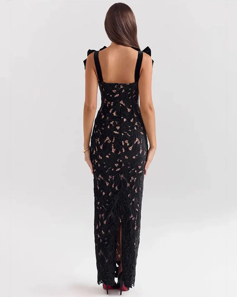 Sexy Backless Lace Maxi Dress for Women - Party Ready - Image 14