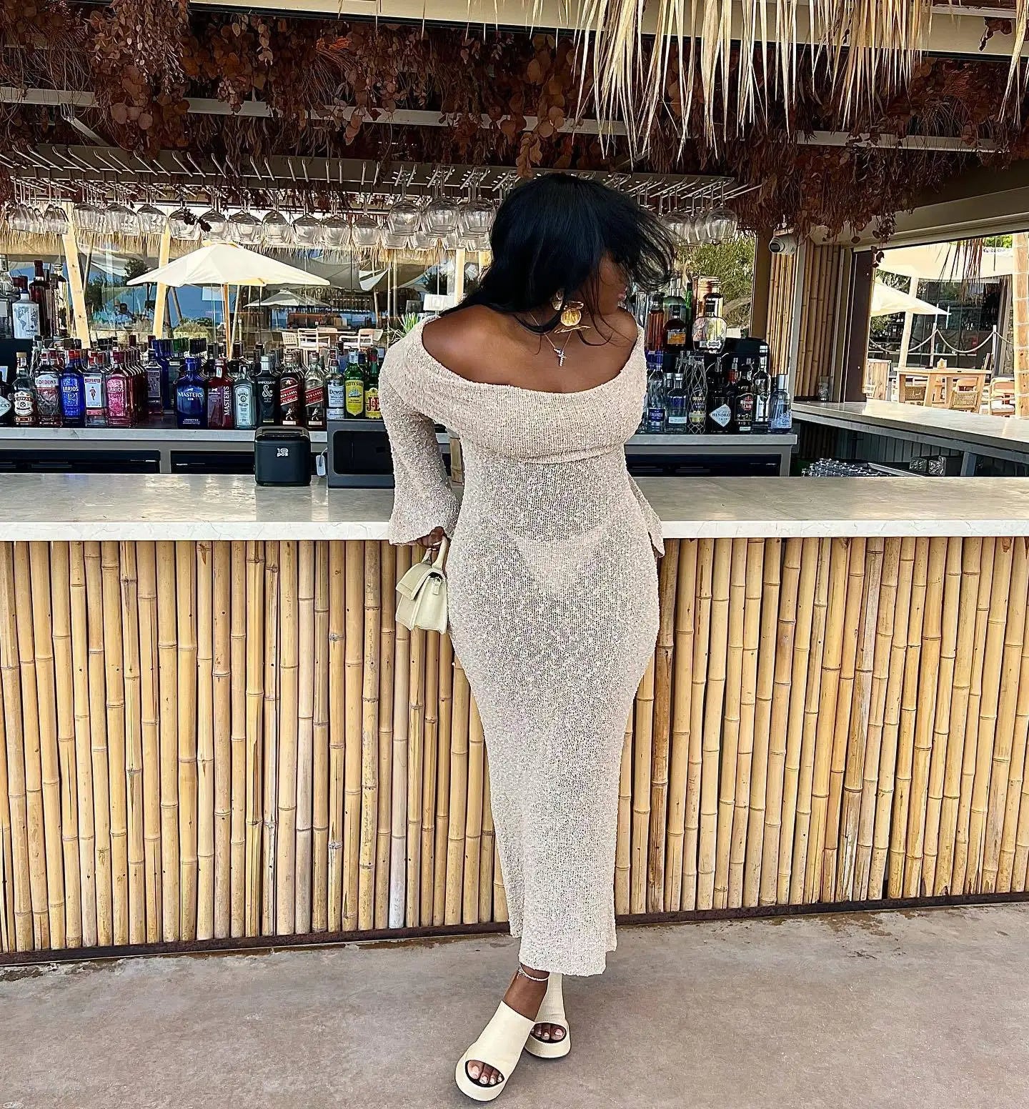Elegant Summer Maxi Dress with Long Sleeves and Sheer Style - Image 20