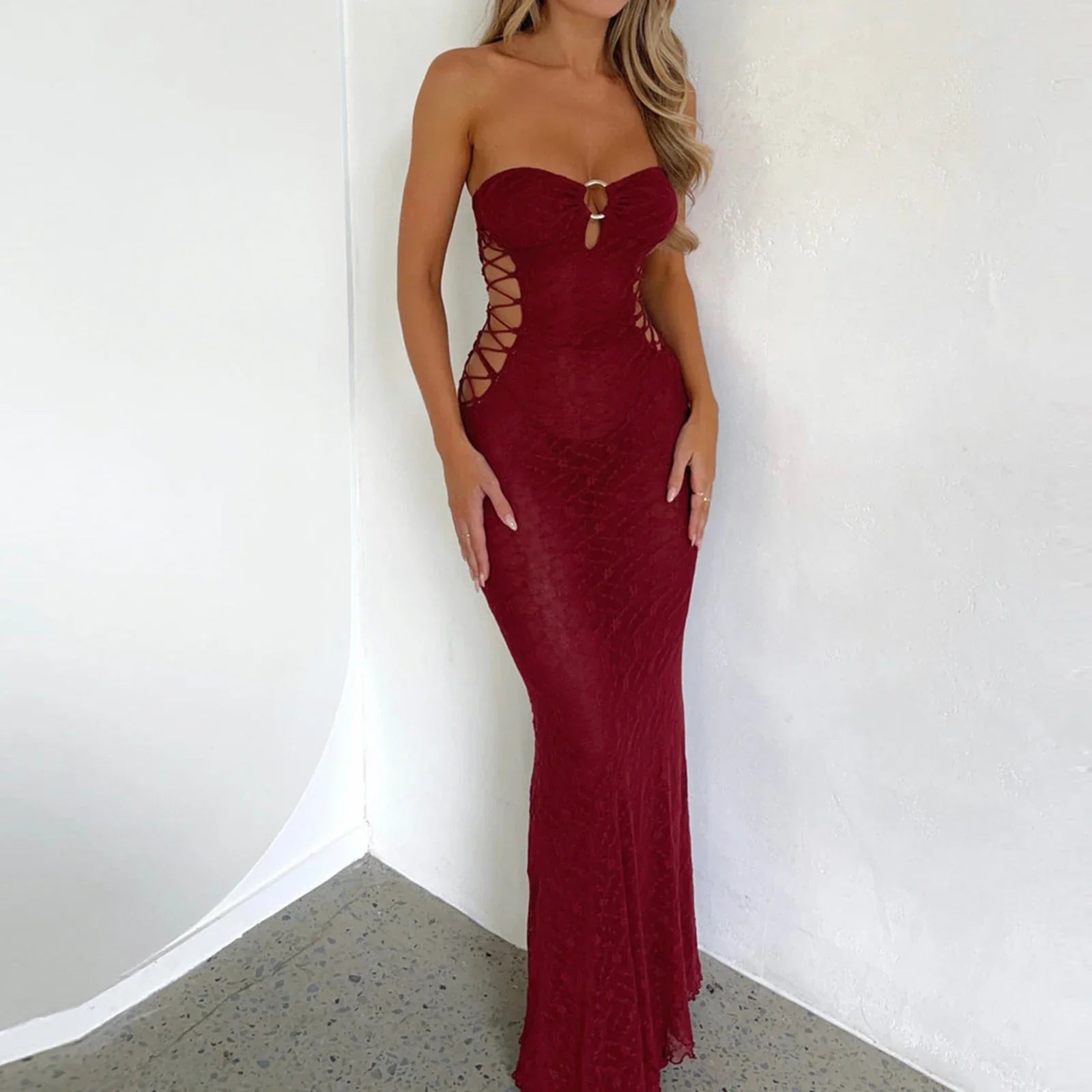 Sexy Strapless Maxi Dress for Summer Beach Holiday - Image 6