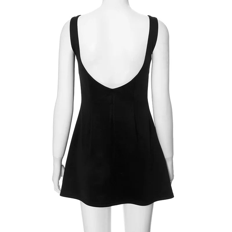 Elegant Backless Mini Vest Dress for Beach Parties - Image 18