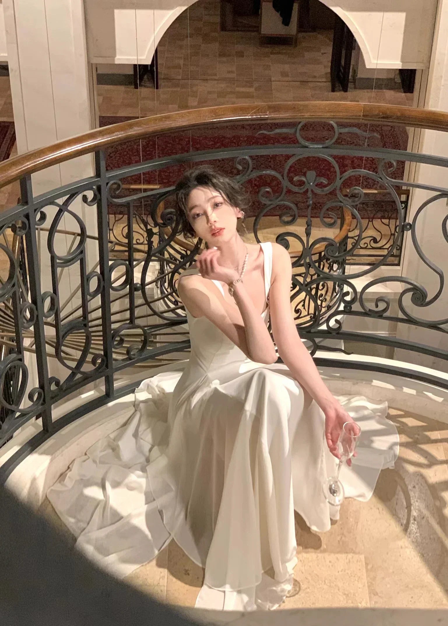 Elegant White Midi Dress with Ruffles for Summer Parties - Image 14