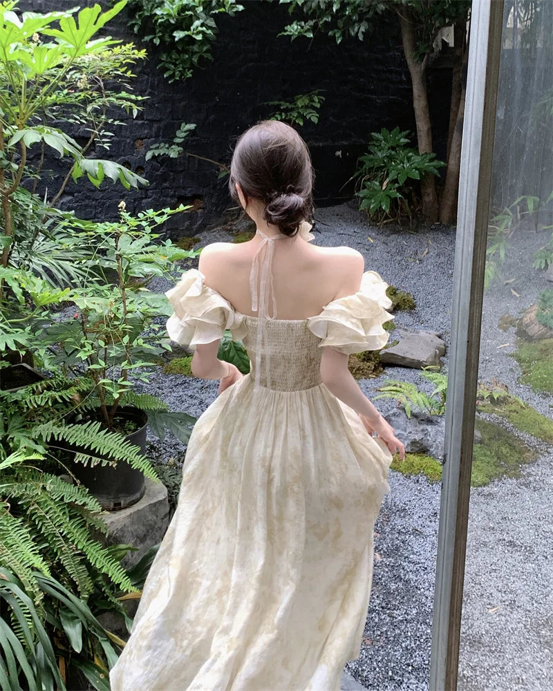 Elegant White Strapless Midi Dress for Summer Parties - Image 3