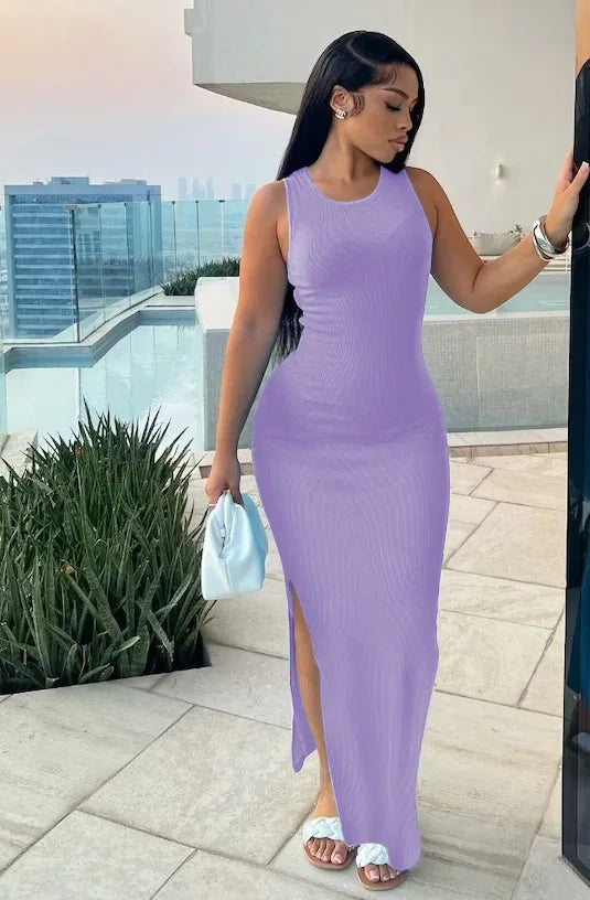 Elegant Ribbed Bodycon Maxi Dress for Any Occasion - Image 12