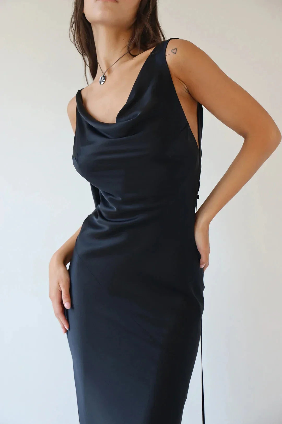 Elegant Satin Lace-Up Backless Off-Shoulder Party Dress - Image 4