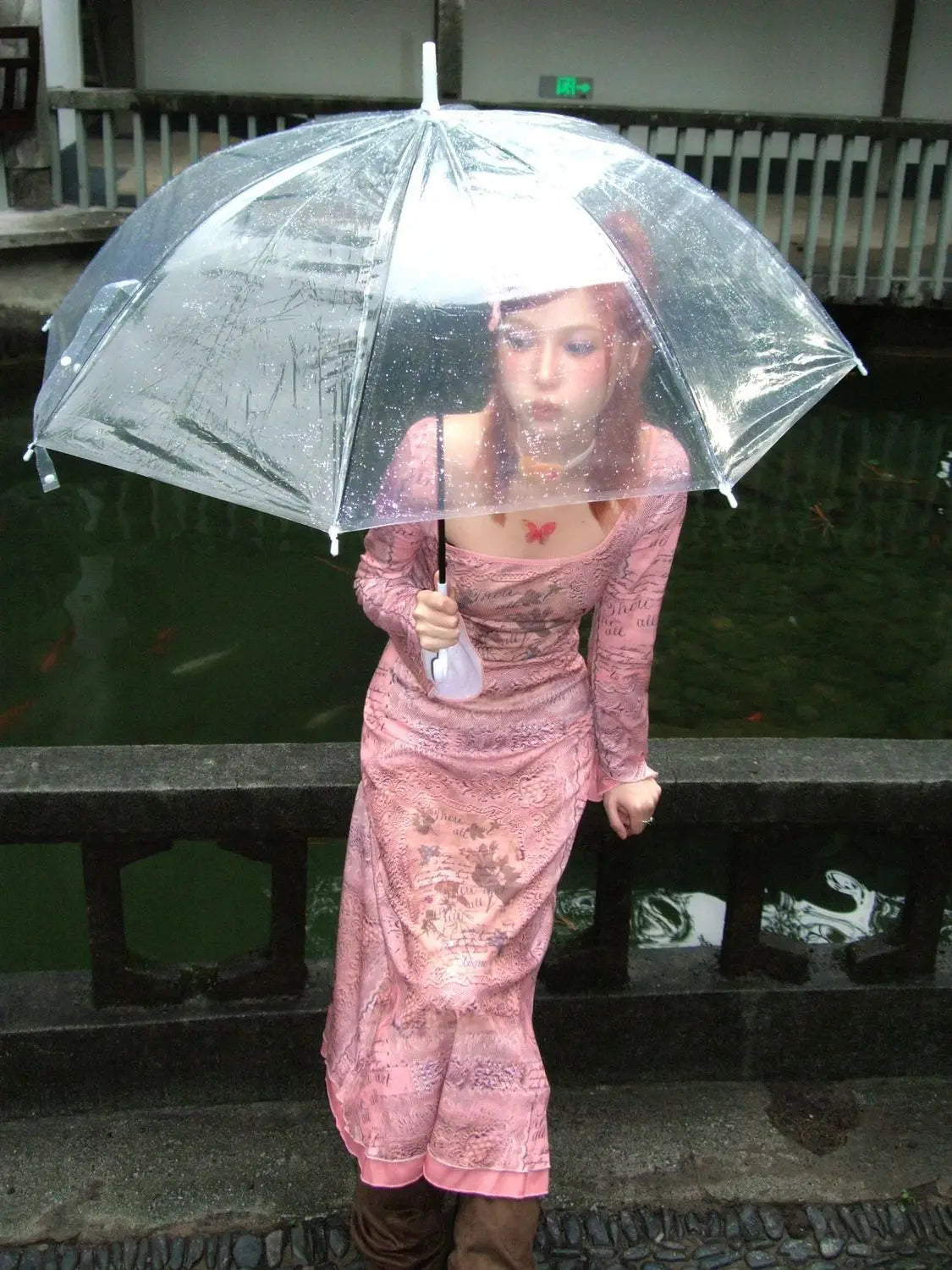 Vintage Grunge Aesthetic Knitted Flare Sleeve Dress - Image 9