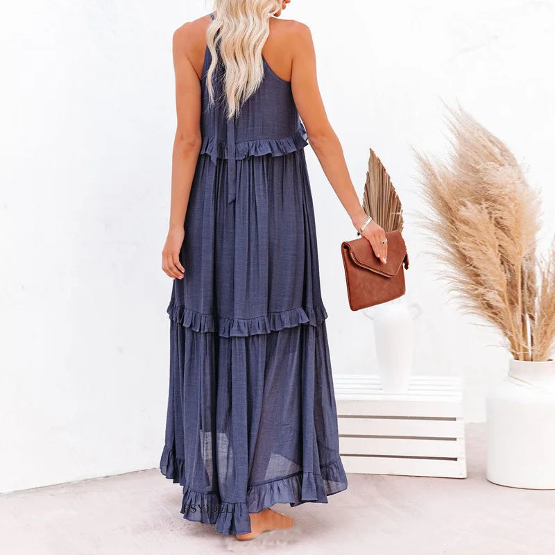 Helly - Halter neck dress with ruffles and pockets - Image 13