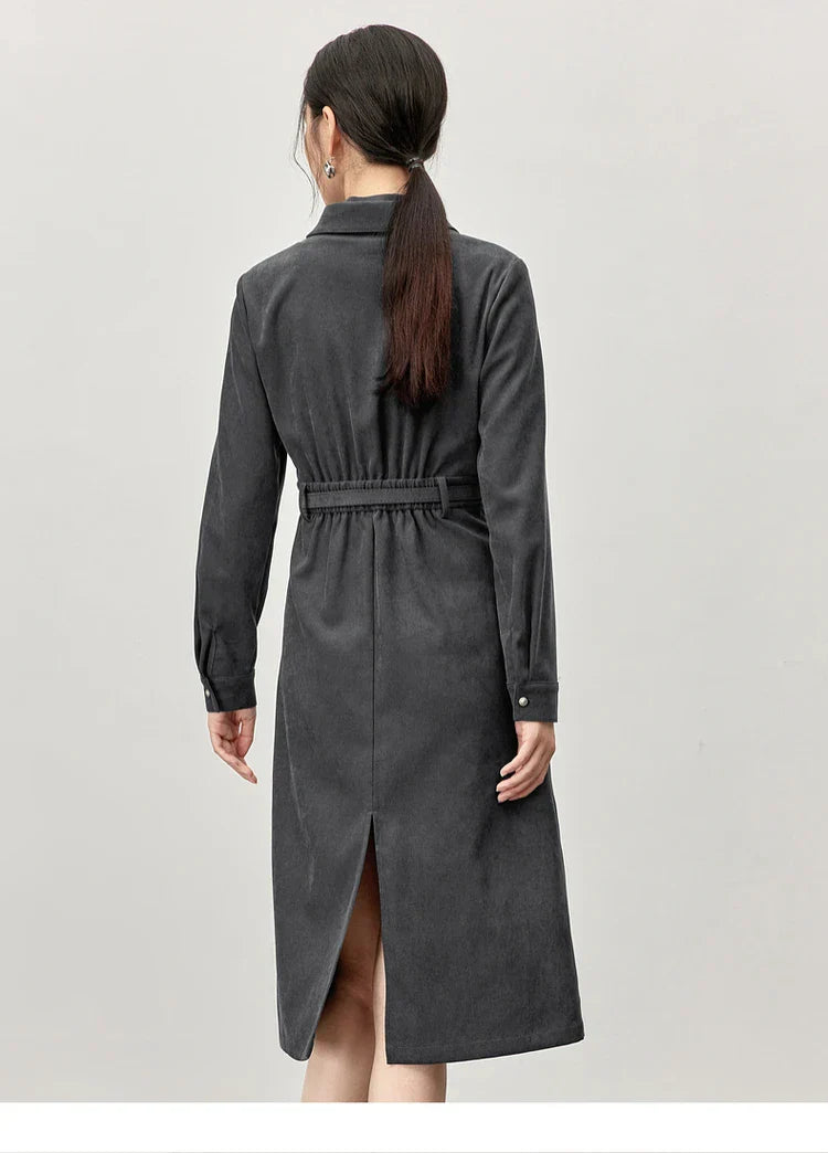 Chic Patchwork Knitted Women's Winter Dress with High Collar - Image 3