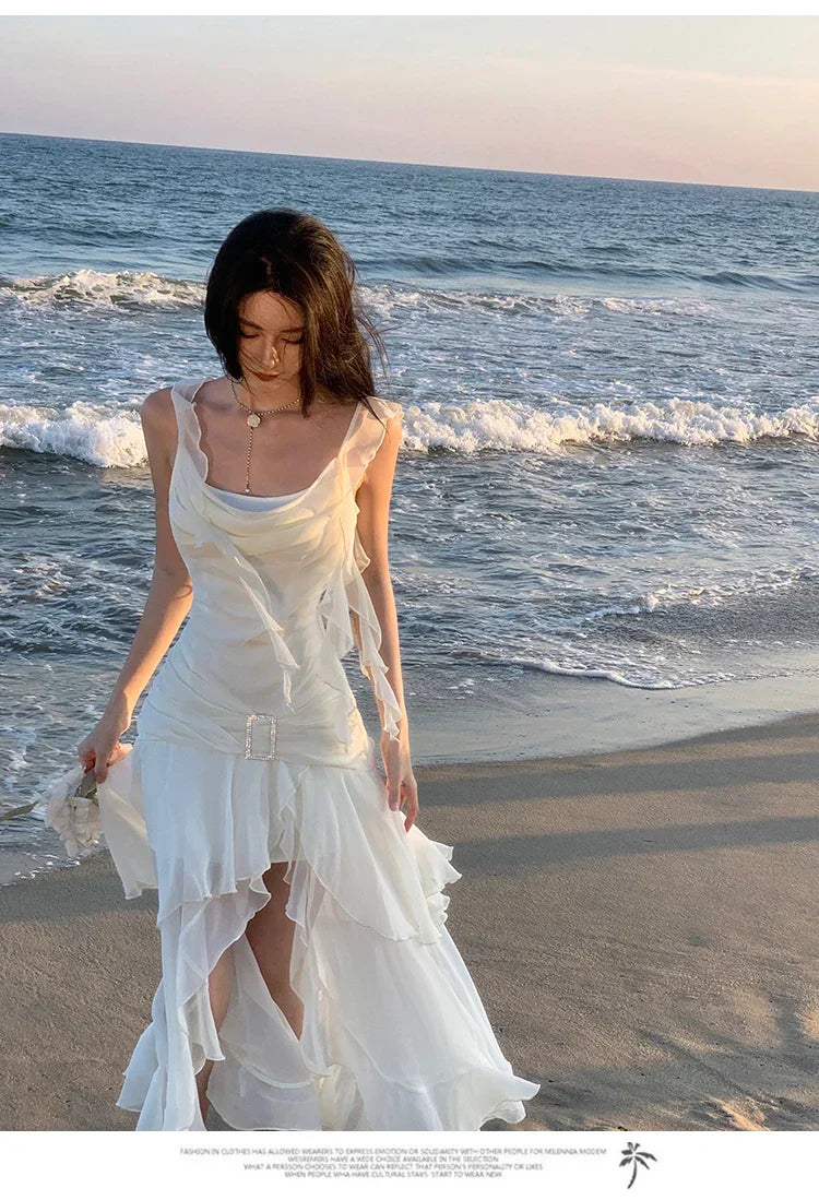 Elegant Backless Asymmetrical Ruffle Slip Dress for Summer Parties - Image 21