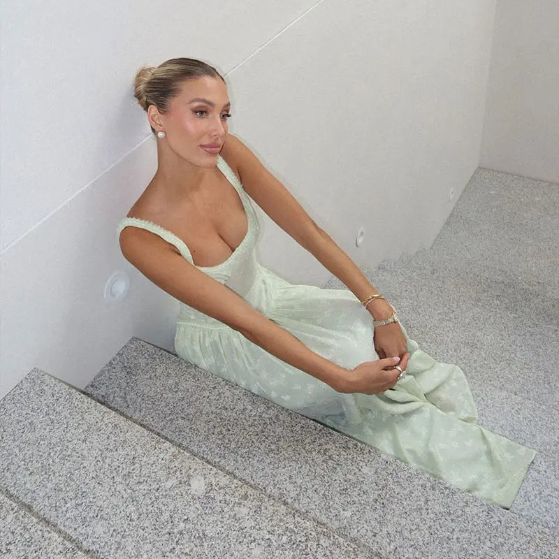 Elegant Floral Printed A-Line Sling Dress for Women - Image 23