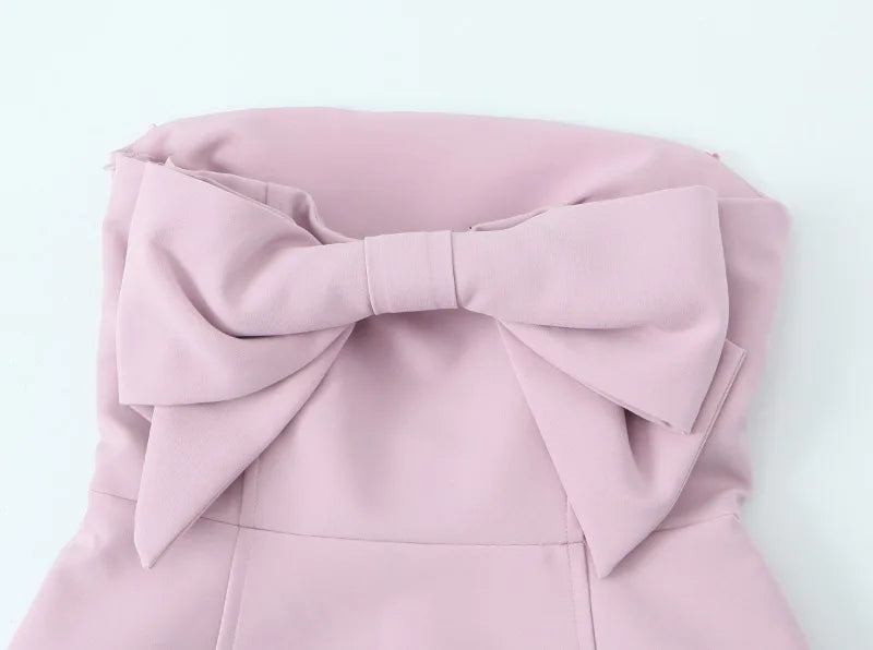 Pink Off-Shoulder Mini Tube Dress for Casual Parties - Image 20