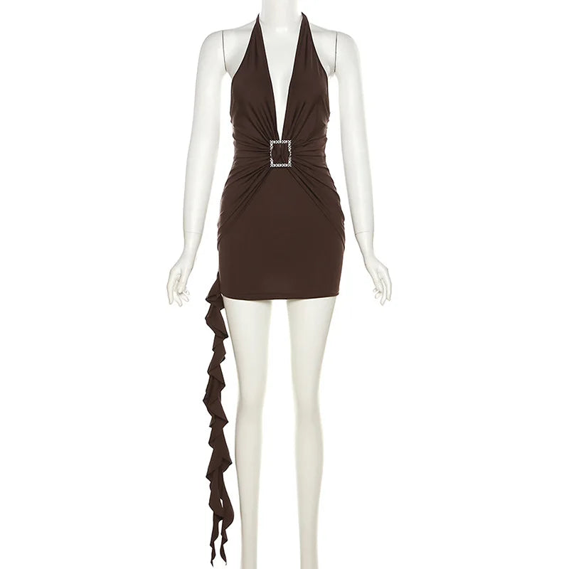 Asymmetrical Pleated Mini Dress for Summer Nights - Image 2