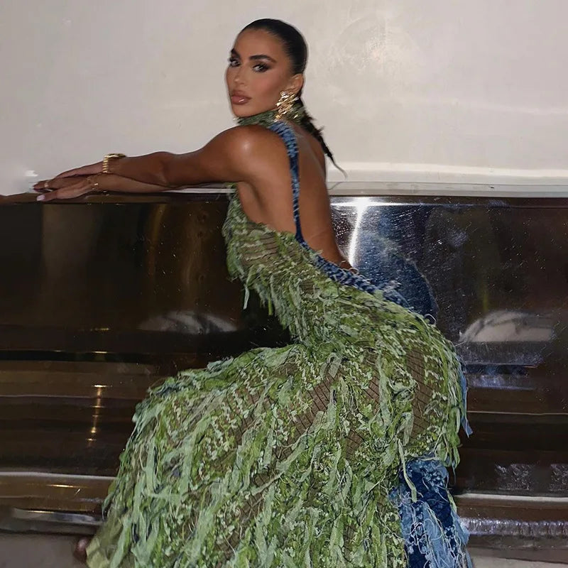 Chic Backless Tassel Mesh Maxi Dress for Parties - Image 15