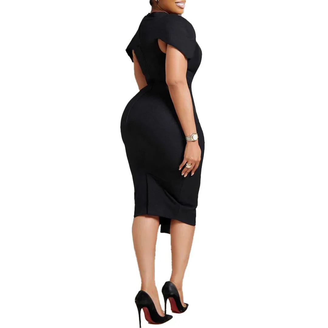 Elegant Solid Sheath Dress for Professional Women - Image 61