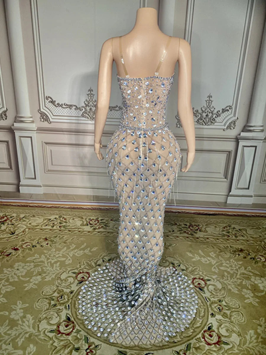 Elegant Beaded Tulle Evening Dress for Prom & Weddings - Image 4