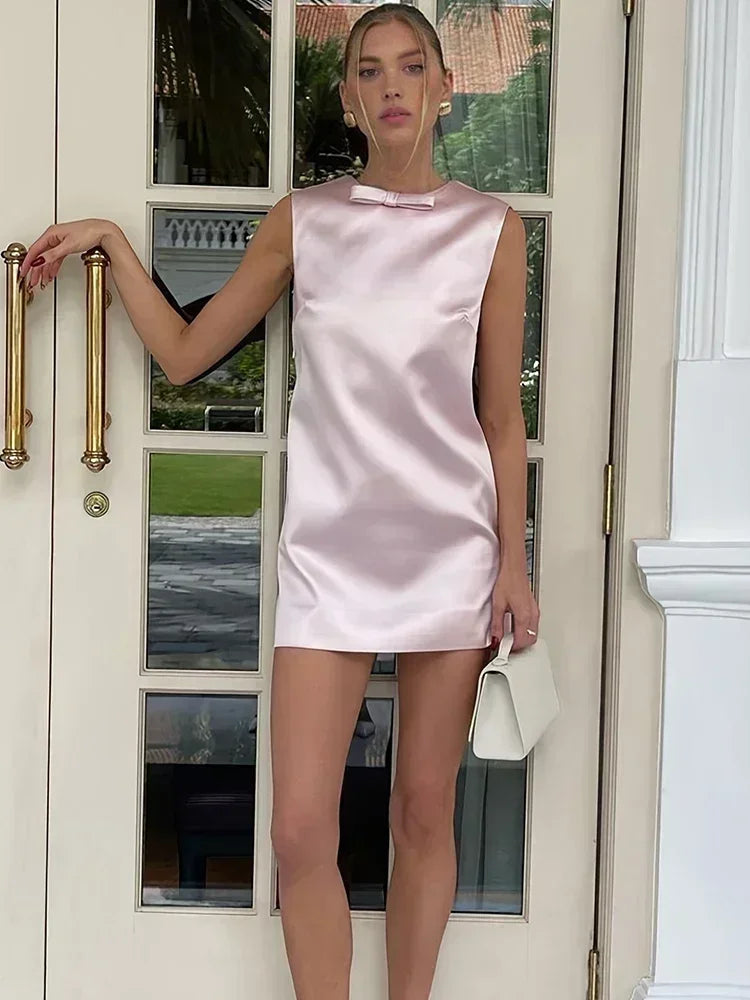 Elegant Backless Satin Mini Dress for Women - Perfect Party Wear - Image 6