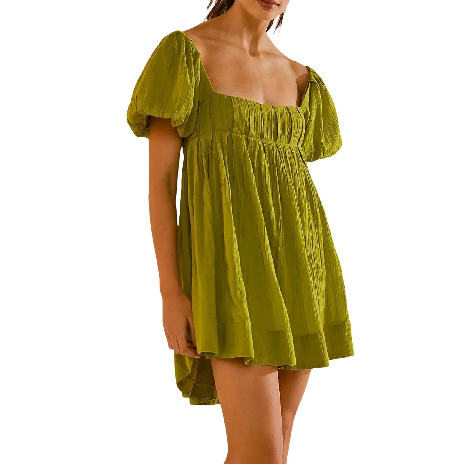 Chic Women's Summer Babydoll Puff Sleeve Dress - Image 24