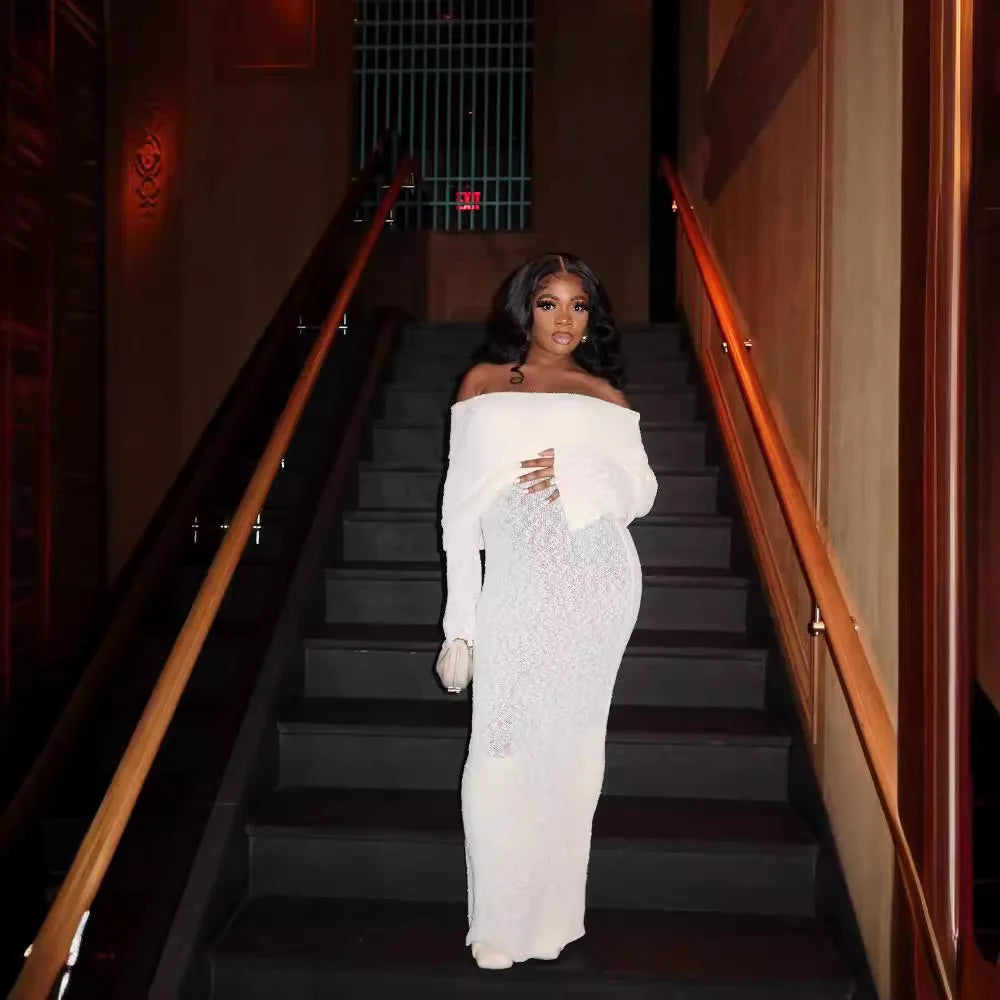 Elegant Summer Maxi Dress with Long Sleeves and Sheer Style - Image 7