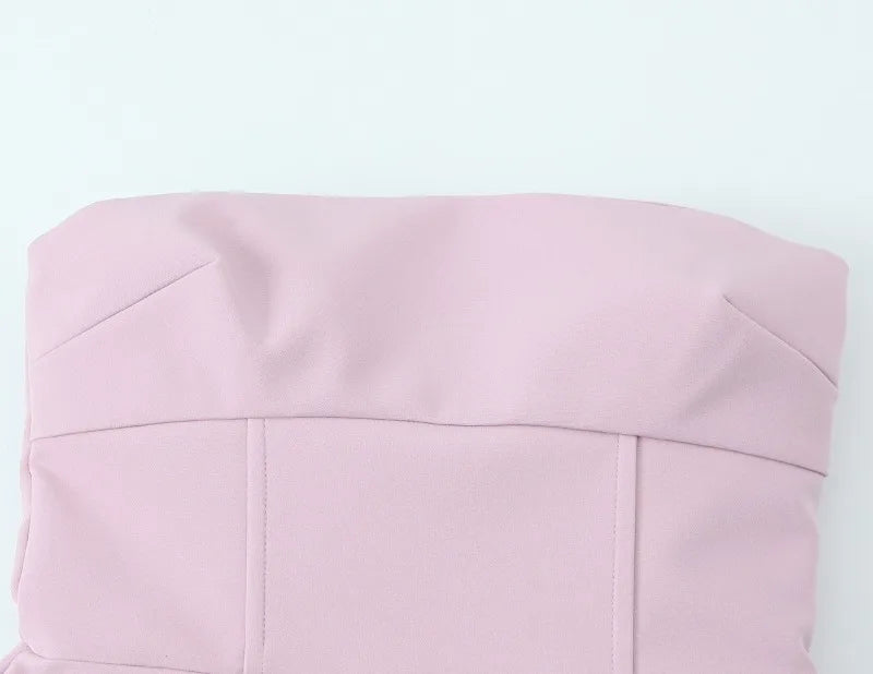 Pink Off-Shoulder Mini Tube Dress for Casual Parties - Image 17