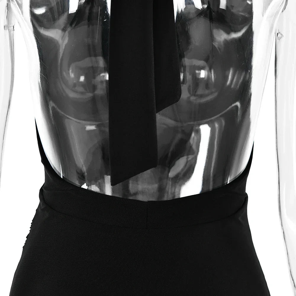 Elegant Satin Spaghetti Strap Bodycon Split Dress for Women - Image 15