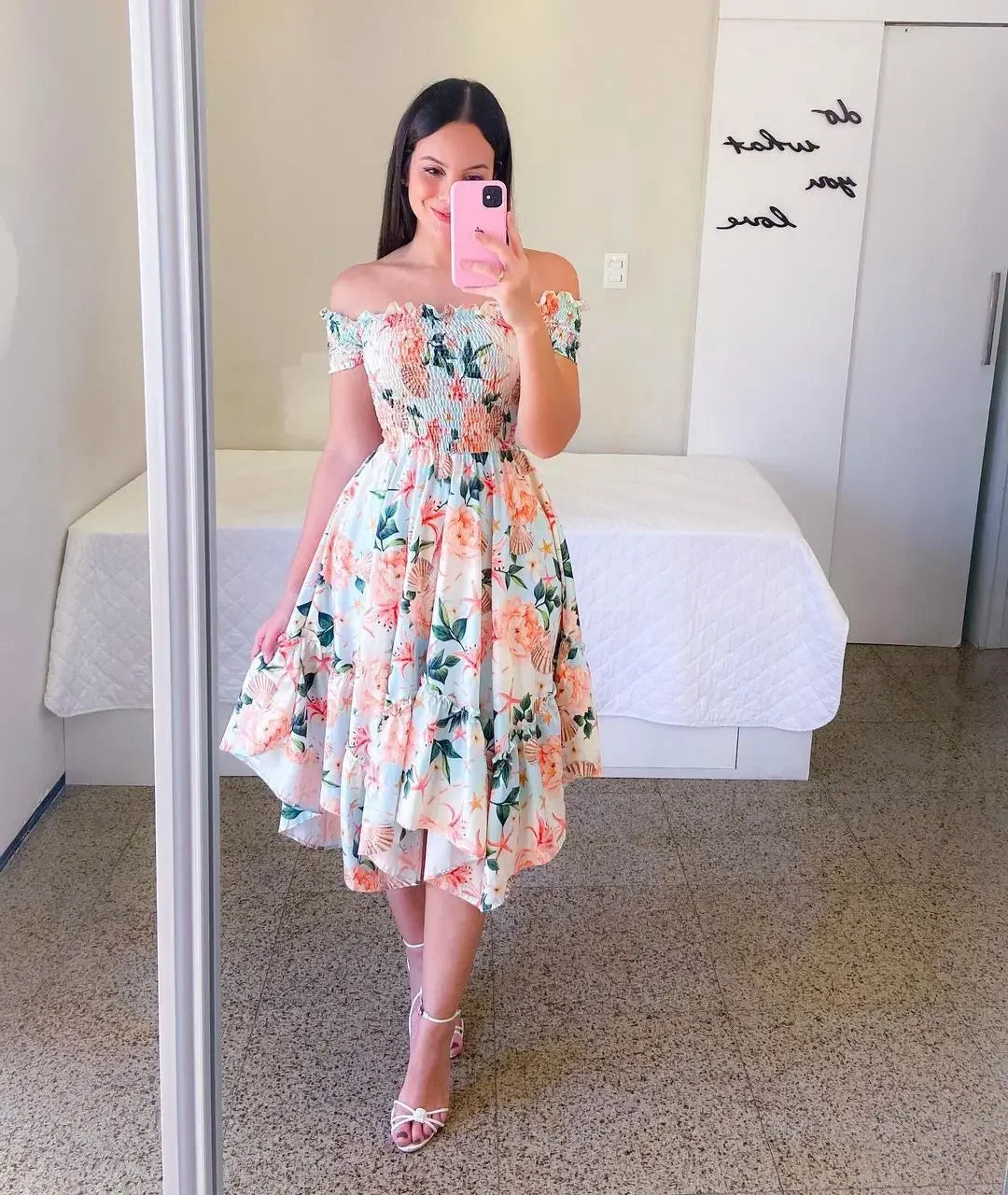 Elegant Off-Shoulder Summer Floral Dress for Women - Image 6