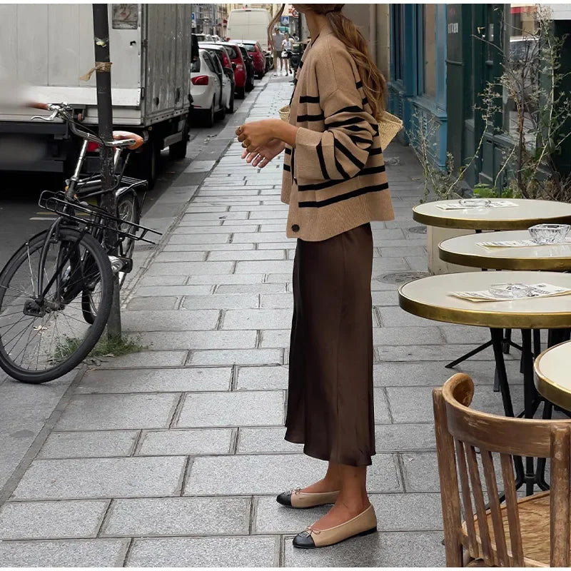 Elegant Satin Midi Dress for Stylish Women - Image 23