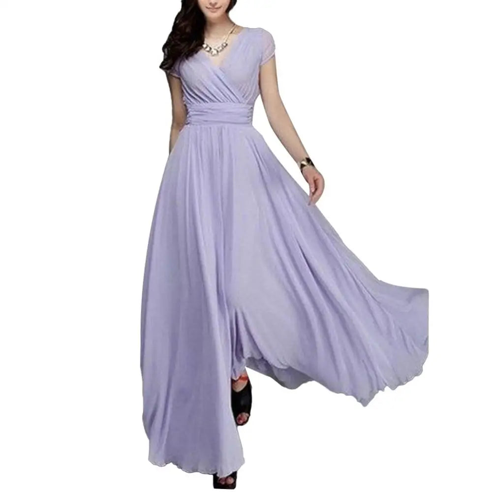 Elegant Pleated Cotton Linen Summer Maxi Dress for Women - Image 14