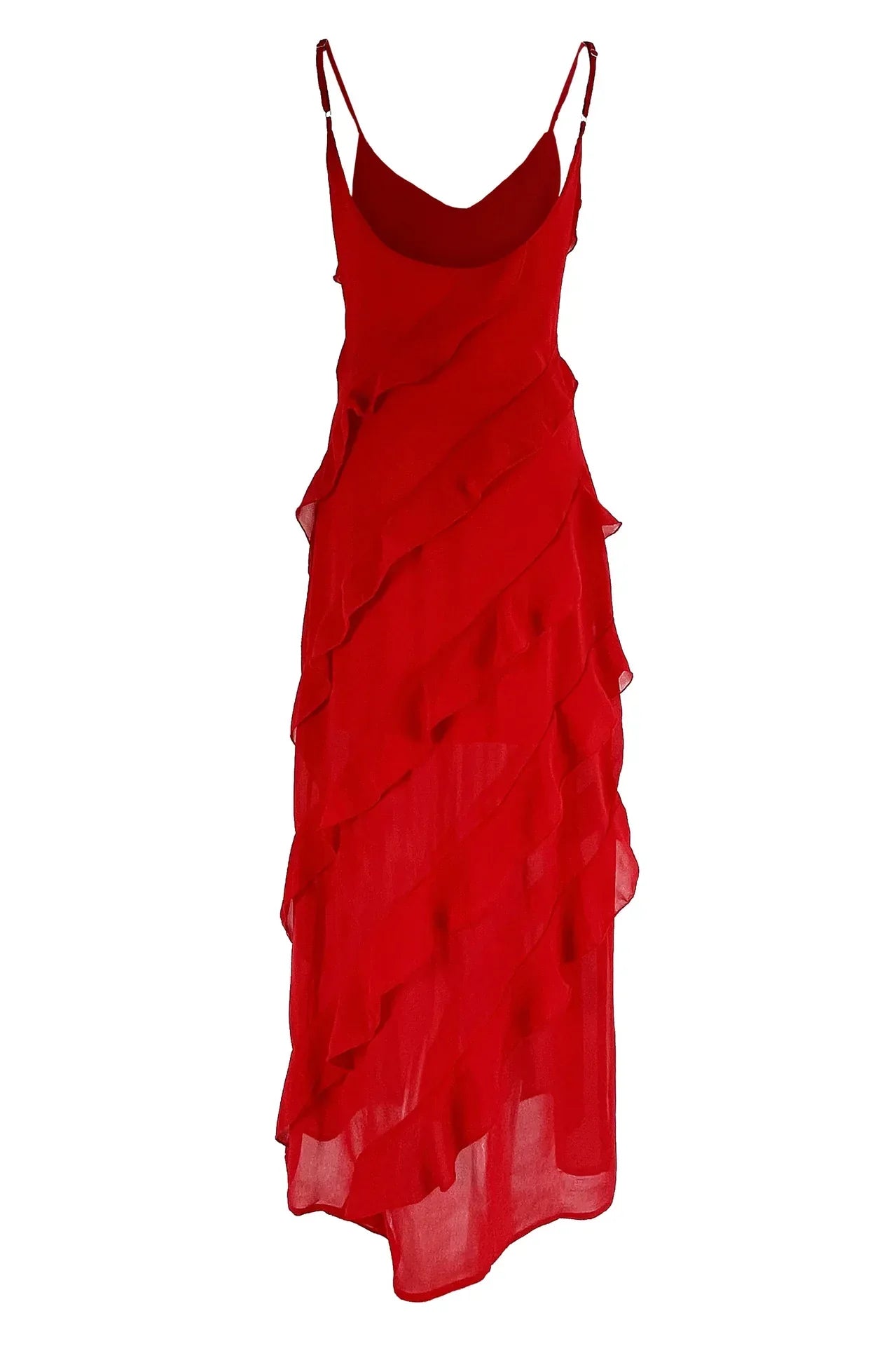 Elegant Women's Ruffle Chiffon Maxi Dress for Summer Events - Image 15