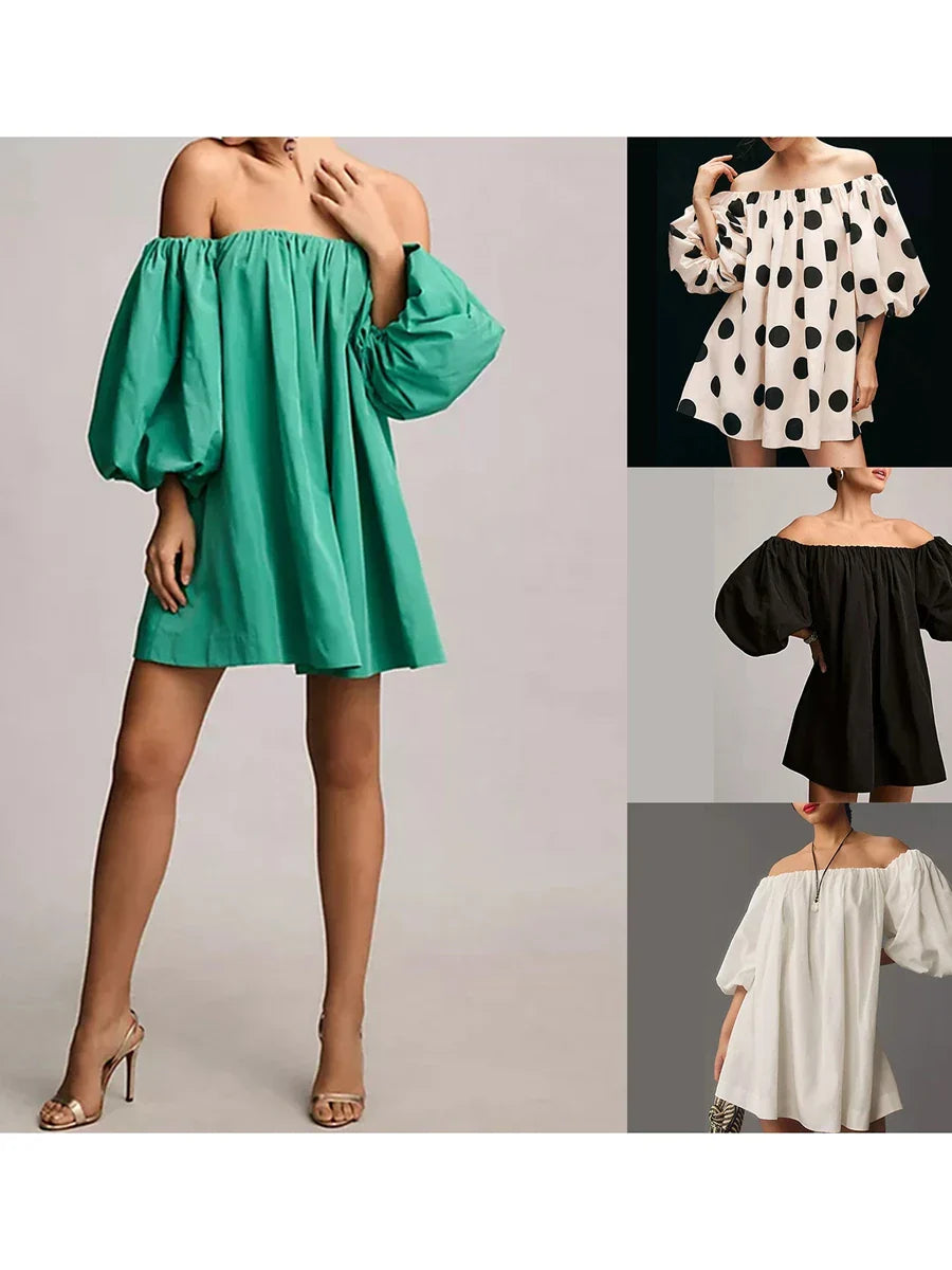 Chic Off-Shoulder Summer Mini Beach Dress for Women - Image 12
