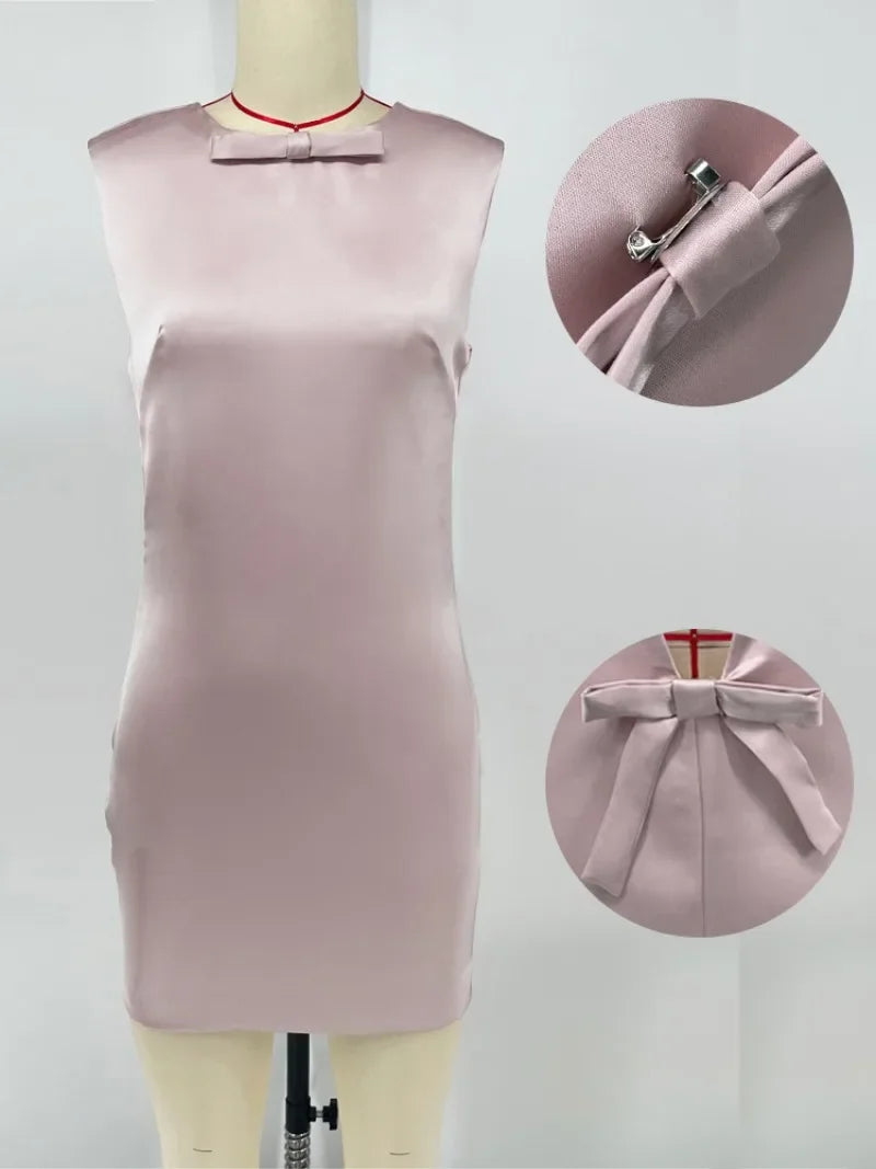 Elegant Backless Satin Mini Dress for Women - Perfect Party Wear - Image 11