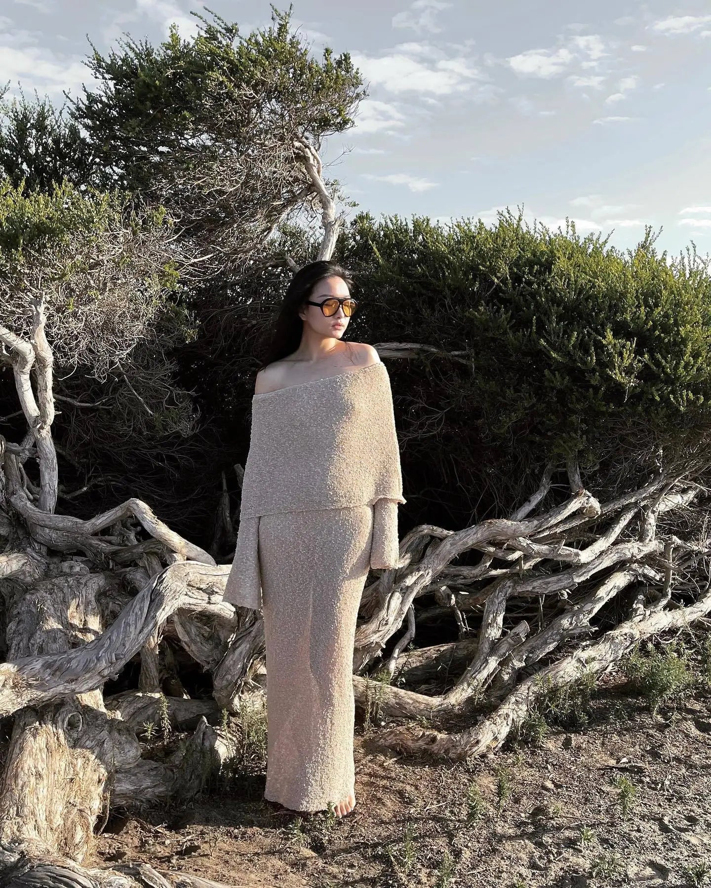 Elegant Summer Maxi Dress with Long Sleeves and Sheer Style - Image 6