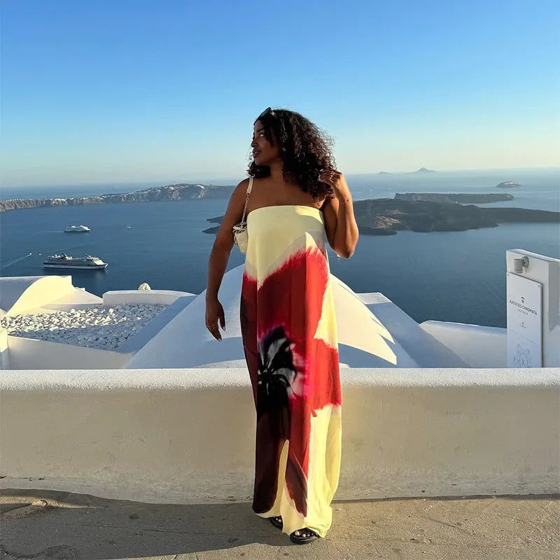 Floral Strapless Loose Maxi Dress for Women - Image 17