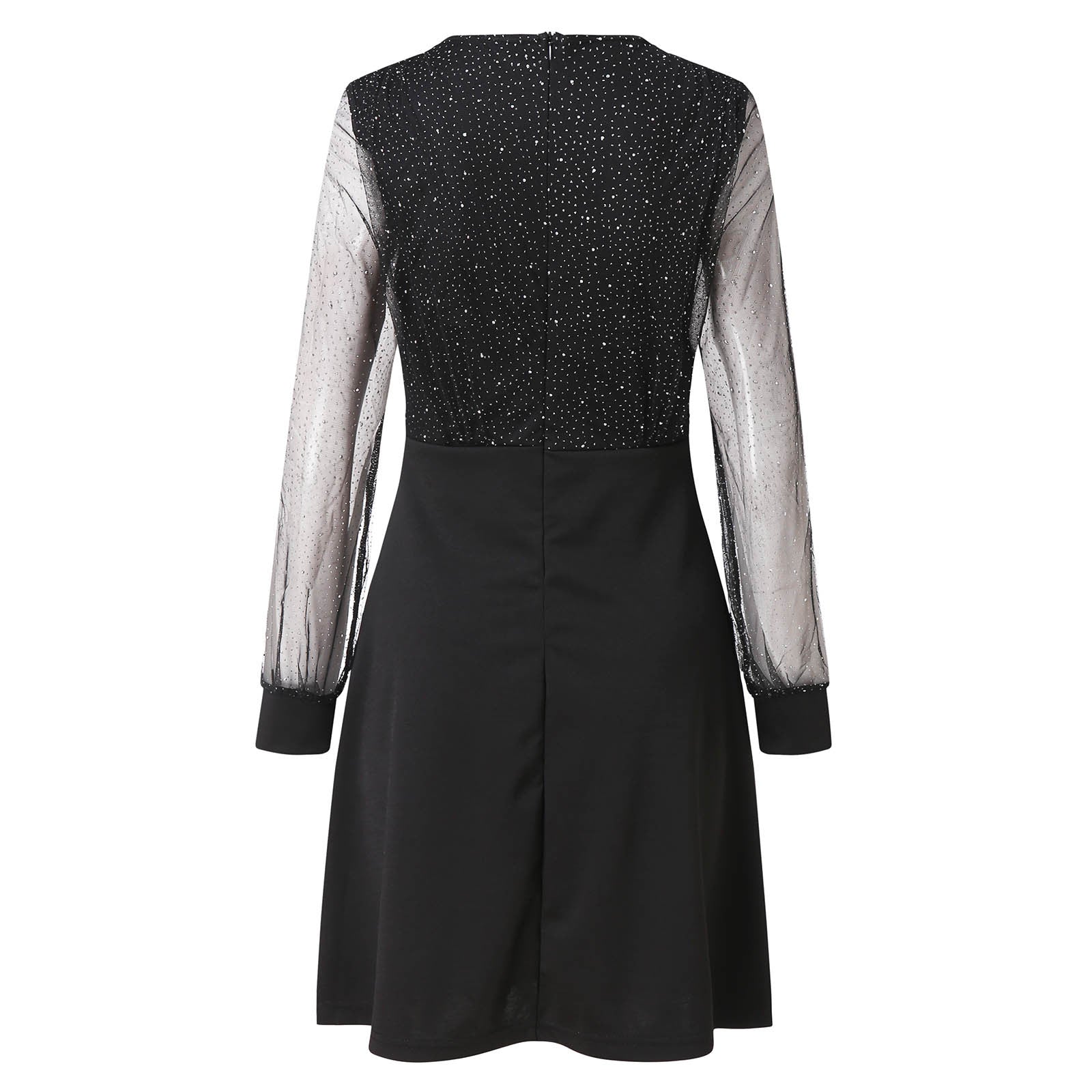 Elegant A-Line Sequined Long Sleeve Party Dress - Image 18