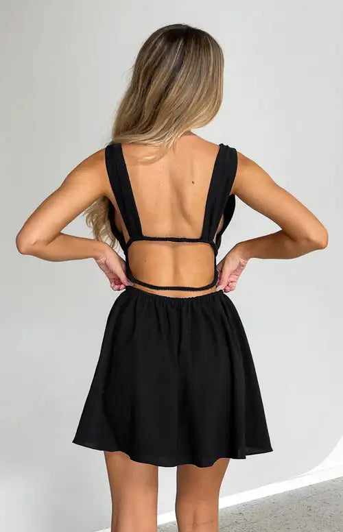 Backless Floral Print Mini Dress for Summer Parties - Image 48