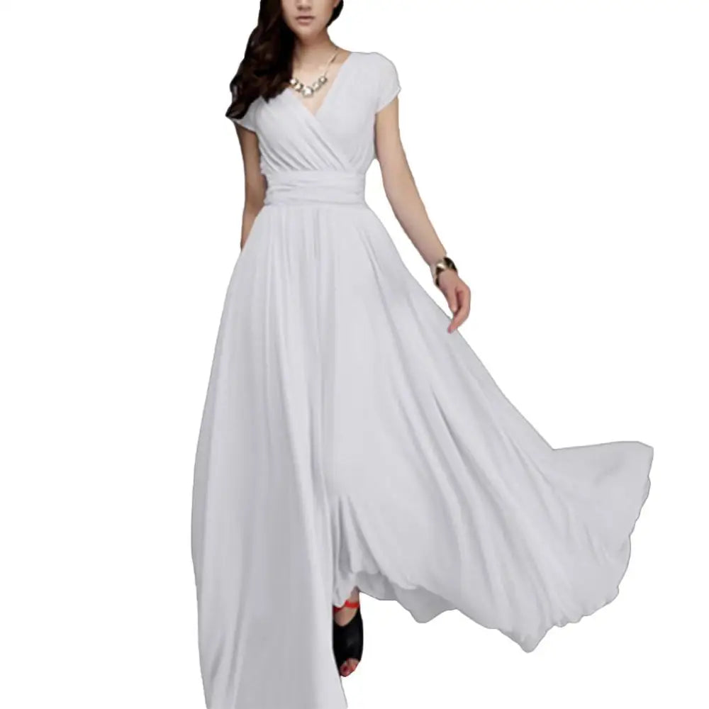 Elegant Pleated Cotton Linen Summer Maxi Dress for Women - Image 22
