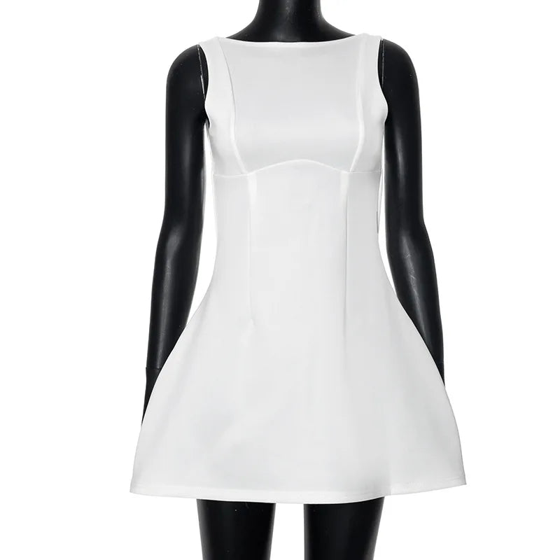 Elegant Backless Mini Vest Dress for Beach Parties - Image 13