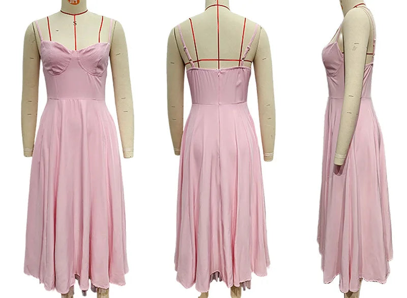 Elegant Floral Spaghetti Strap Backless Party Dress - Image 14