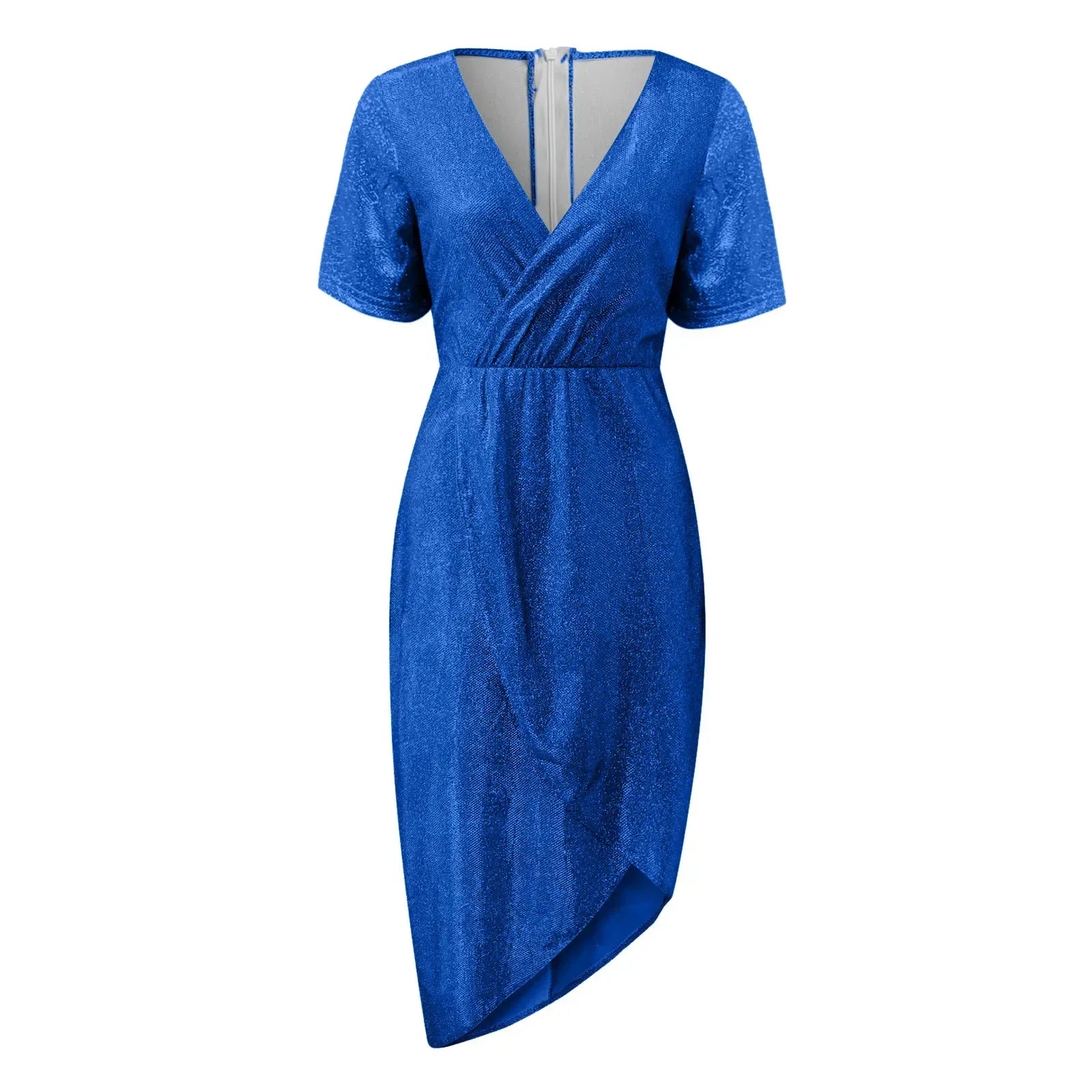 Sparkling Long-Sleeved V-Neck Bodycon Dress for Women - Image 13