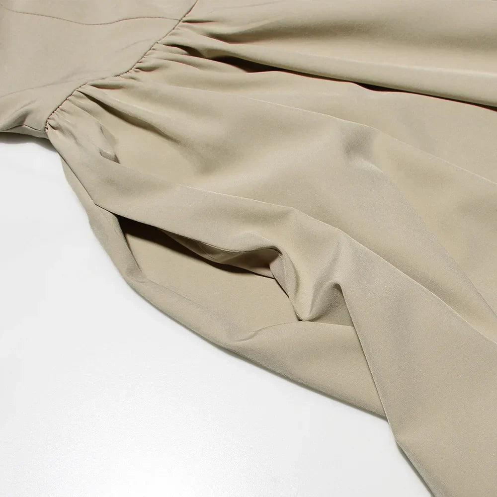 Elegant Sleeveless Midi Dress with Frill Hem & Corset - Image 34