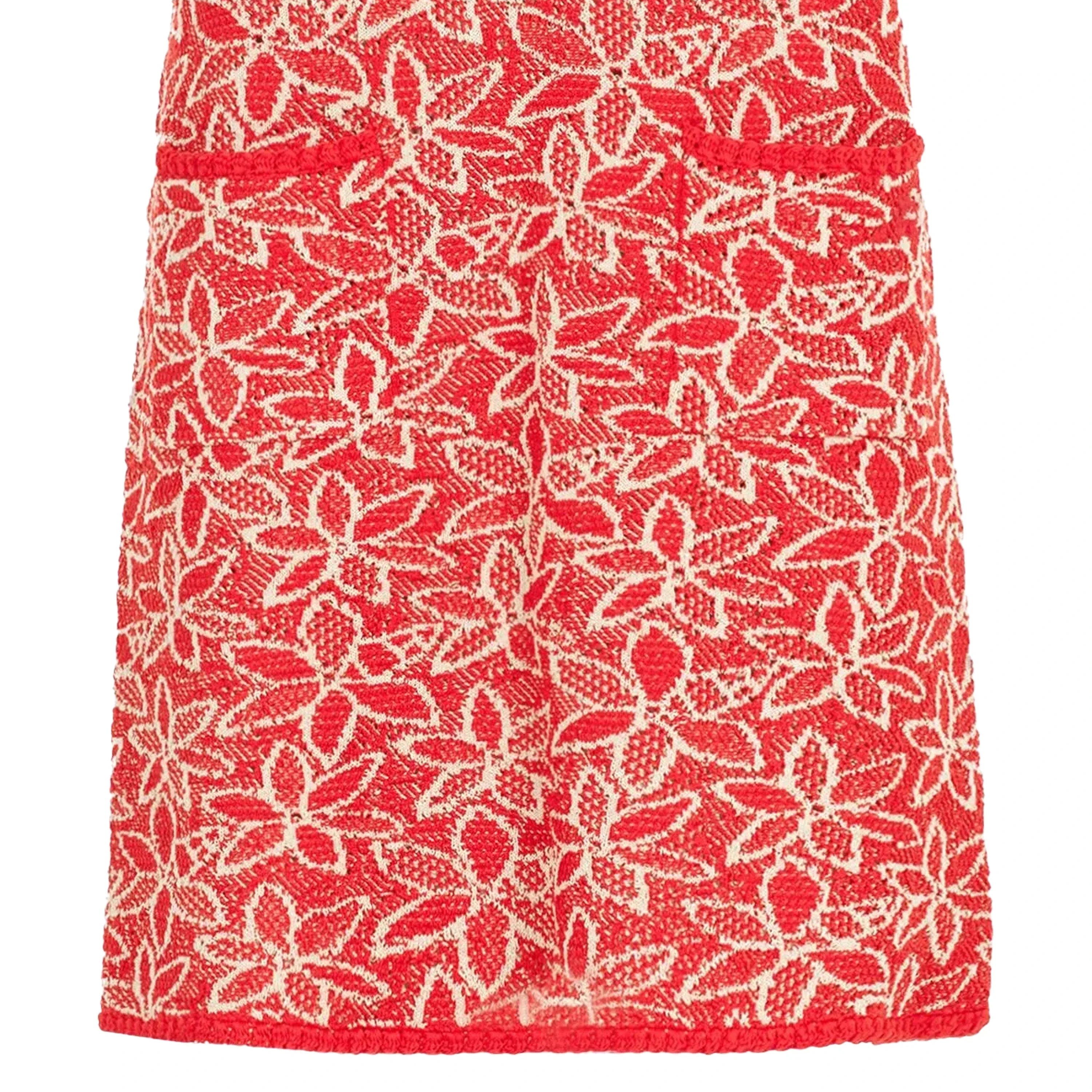 Floral Sleeved Knit Dress with Pockets for Office Use - Image 6