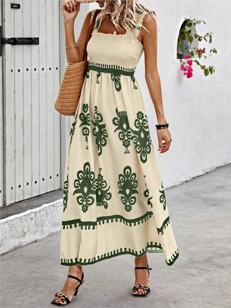 Elegant Women's Halter Beach Sundress with Stylish Print - Image 3