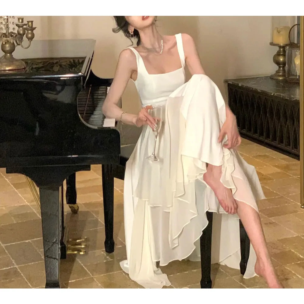 Elegant Sleeveless Square Collar A-Line Evening Dress - Image 12