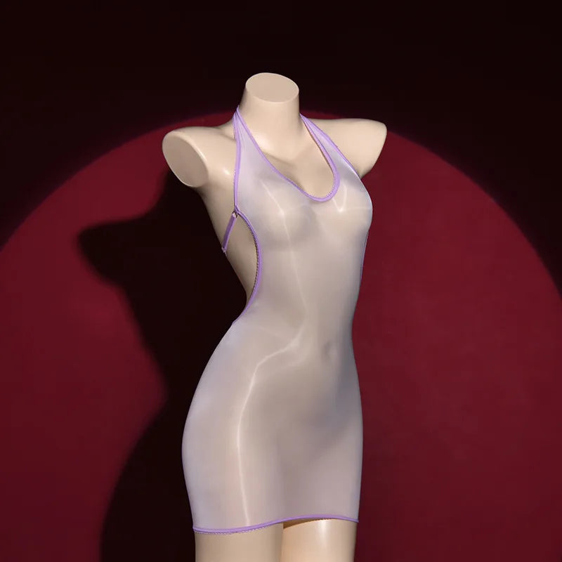 Shiny Backless Micro Mini Dress for Cosplay Fun - Image 10