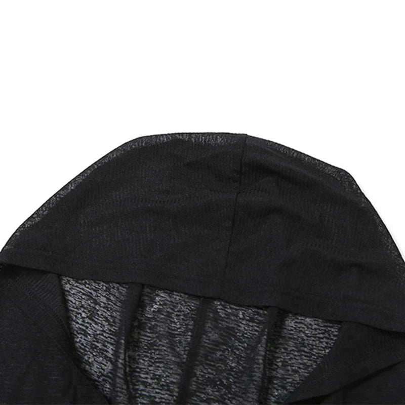 Women s Gothic Black Hooded High Split Long Dress - Image 23