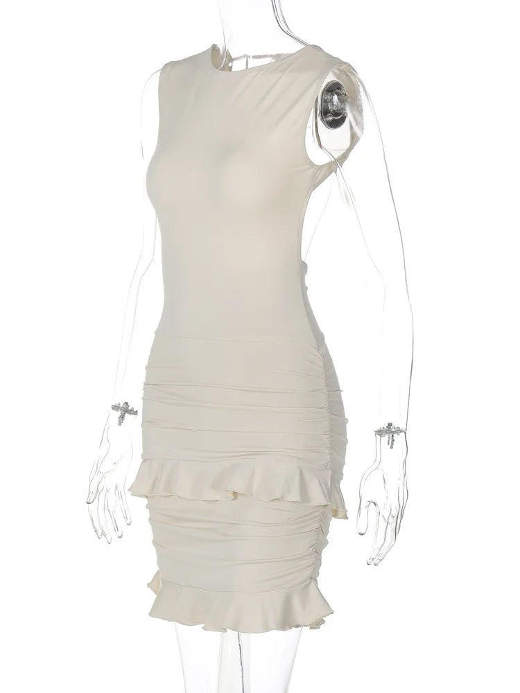 Summer Backless Ruffle Mini Dress for Women - Image 13