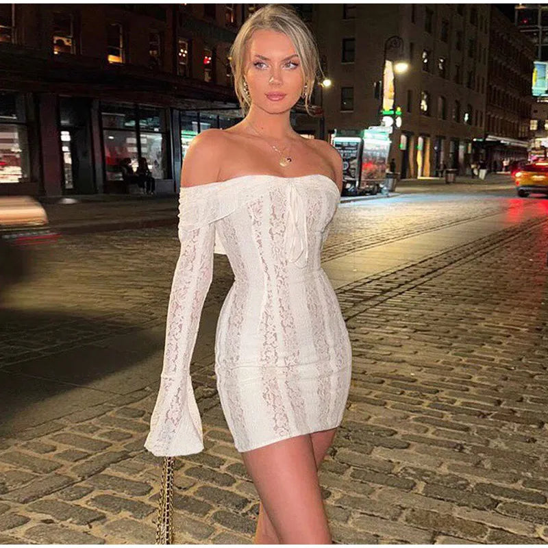 Elegant White Floral Lace Off-Shoulder Maxi Dress for Women - Image 36