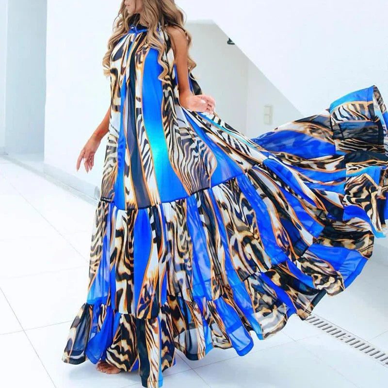 Chic Floral Bohemian High-Waist Summer Dress for Women - Image 12