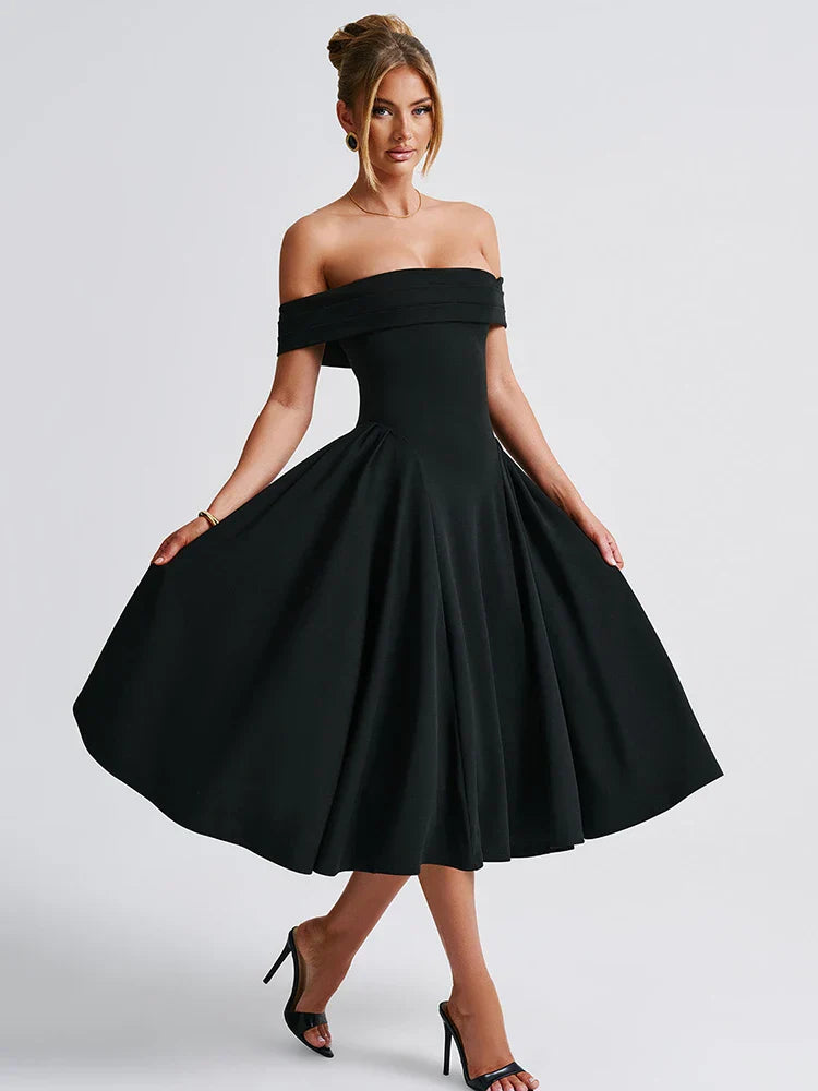 Elegant Strapless High Stretch Pleated Evening Dress for Women